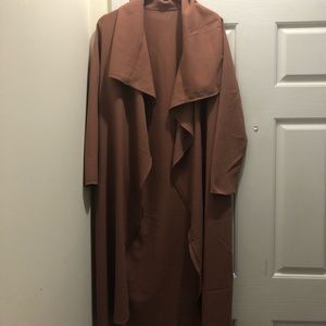 Lite coffee colored waterfall duster